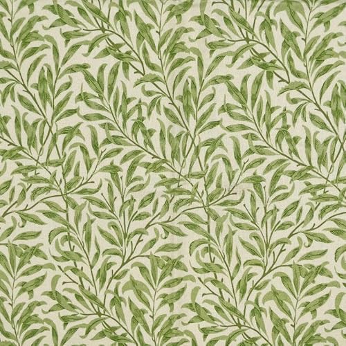 William Morris Willow Bough Sage Green Round Tablecloth, 100% Cotton Lightweight Fabric, 120 CM