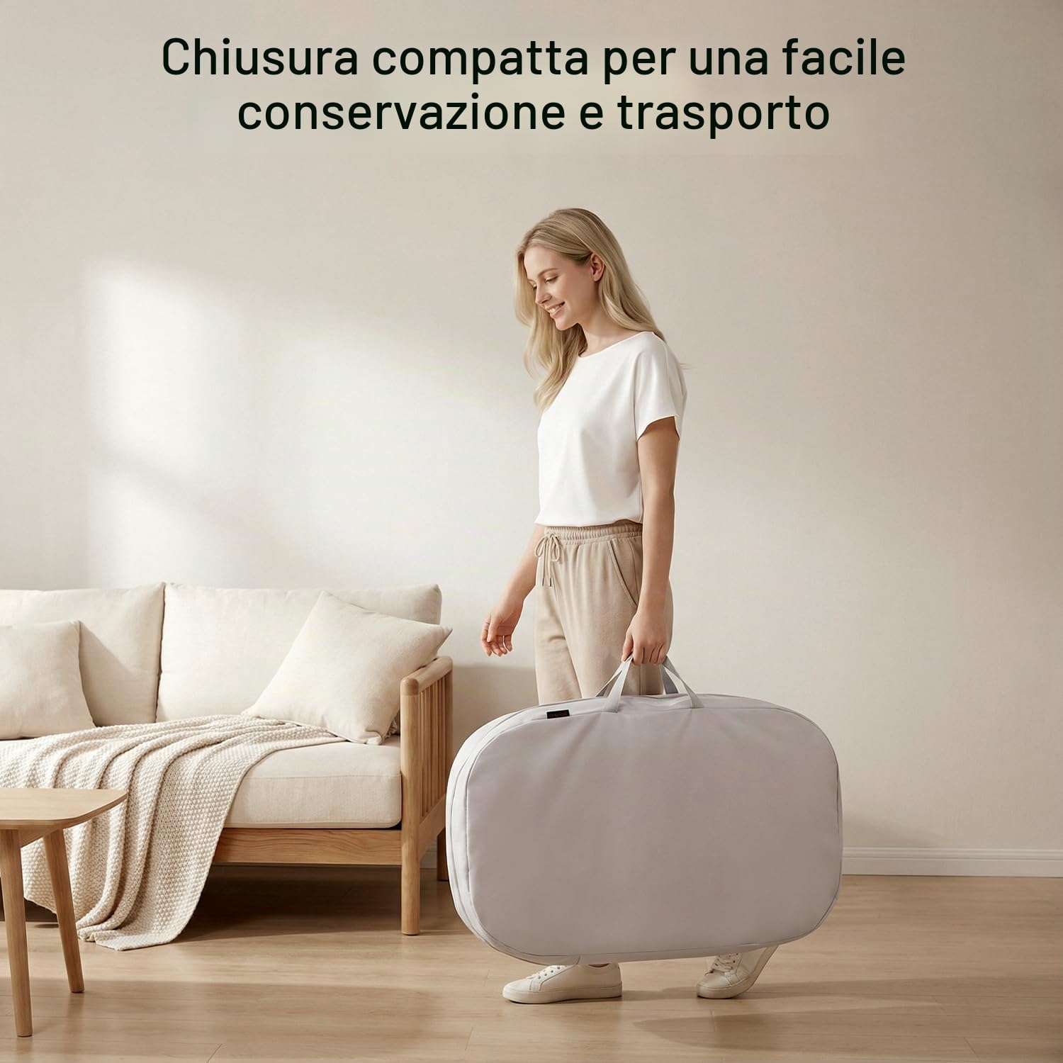 Gromast Sedia a dondolo 2 in 1 per neonati, dondolo portatile con 3 posizioni reclinabili, giocattoli da appendere e borsa da viaggio - Grigio chiaro