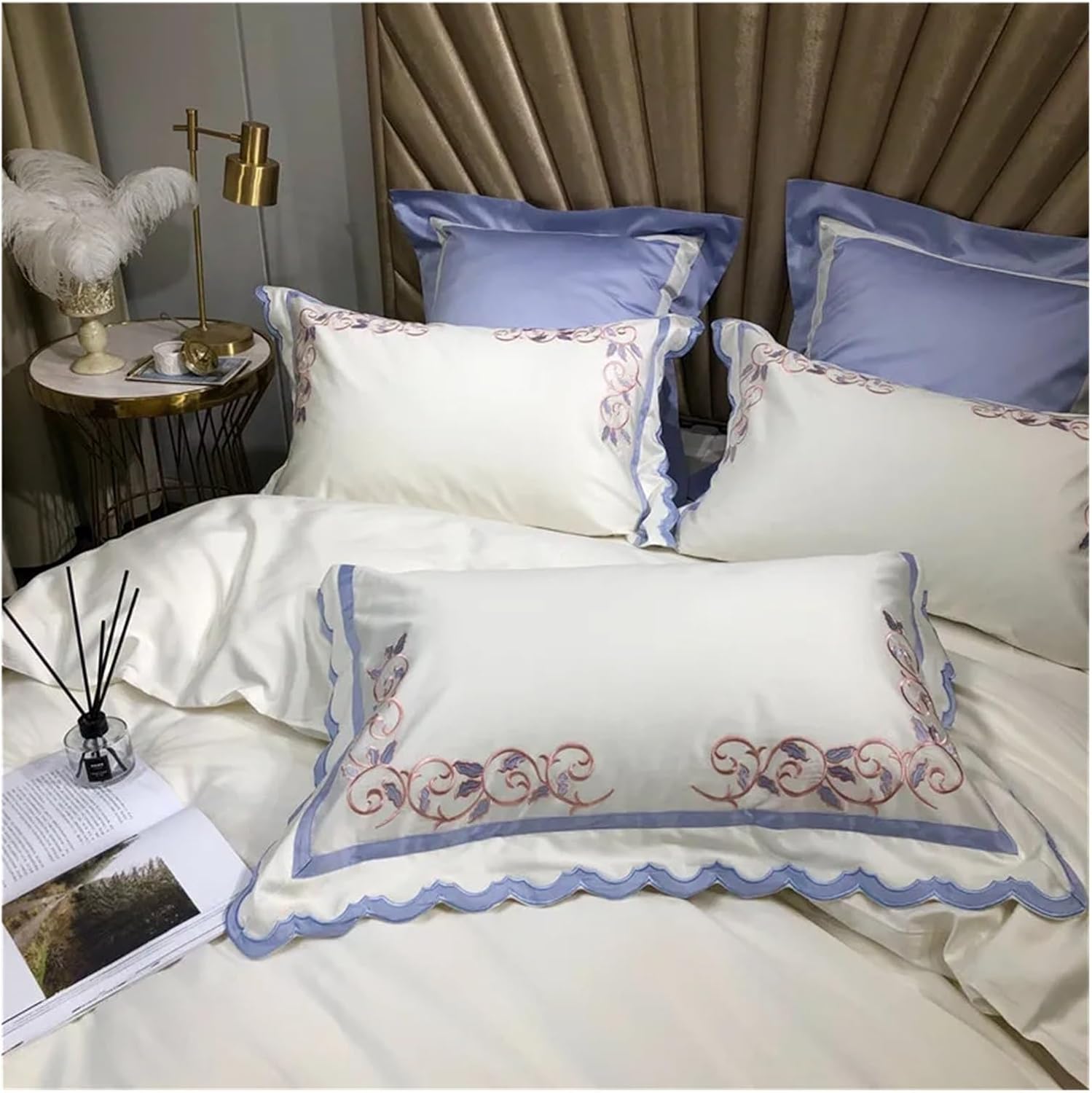 4pcs Luxury 1000TC Egyptian Cotton Queen King Bedding Set Bed Cover Bedsheet Duvet Cover Embroidery Bed Set,Bed