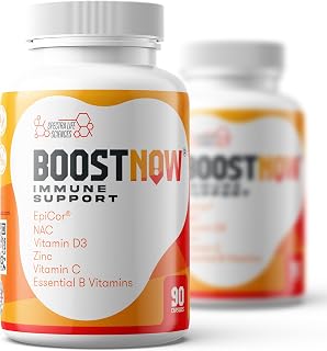 Immune Support Capsules, 14-in-1 Formula with EpiCor 500mg, Zinc, Vitamin C, D-3, Elderberry & More - 90 Count