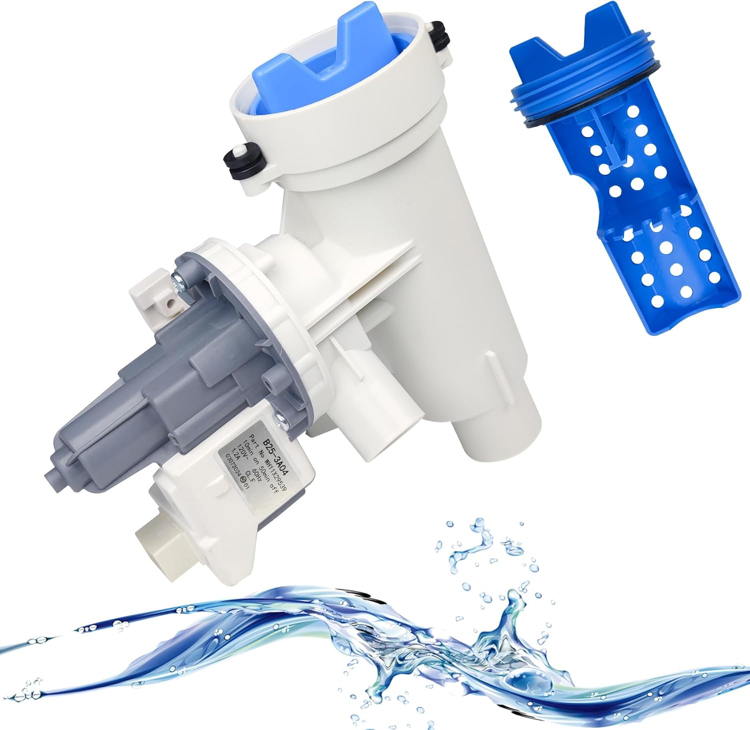 Upgrade WH11X29539 Washing Machine Drain Pump and Filter Assembly, Compatible with Whirlpool Amana Crosley Maytag Inglis Kenmore and Admiral Washer,Part AP6986715 4962370 PS16217203 EAP16217203