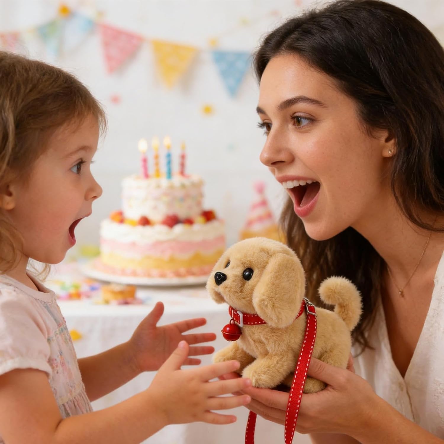 Electric Plush Dog - Tail Wagging Dogs Nodding Head | Electronic Pet Toy, Realistic Kids Companion Animal, Animated Stuffed Puppy Toy, Battery Operated Toys Puppy for Kids Girls Children Birthday