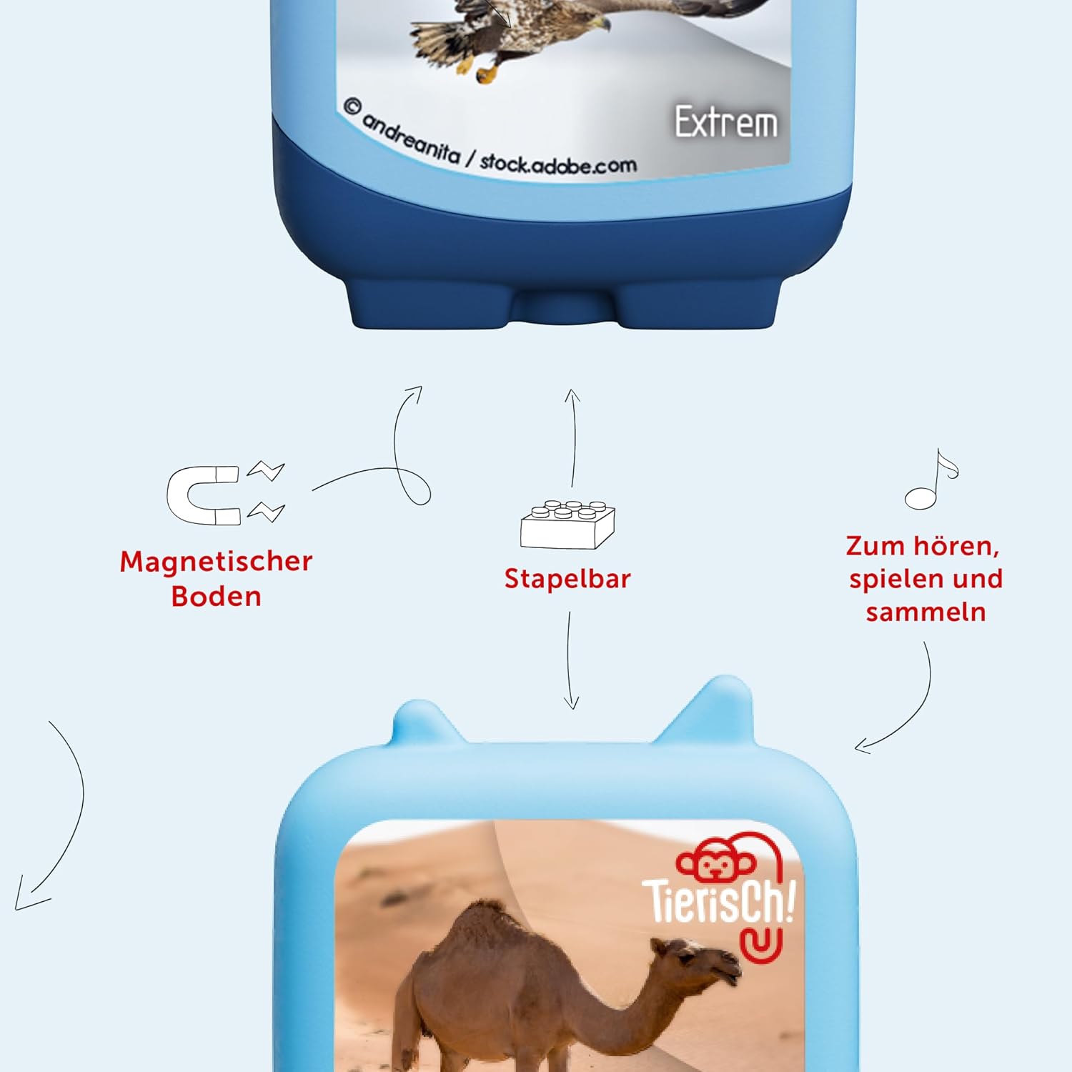 tonies Clever Set of 4 Animal! Extreme, Knowledge Radio Play for Children from 5 Years, Playing Time Approx. 120 Minutes