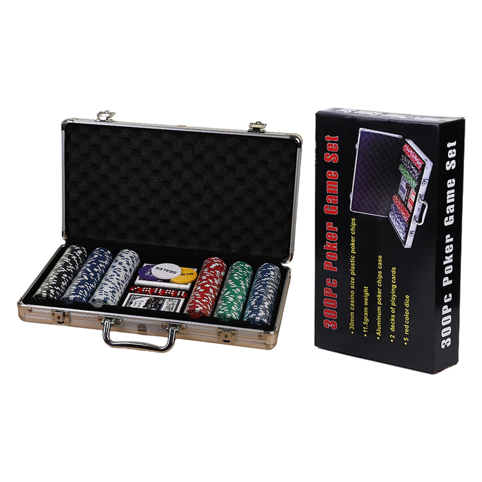 Generisch Jetons de Poker numérotés - Jeu Complet de Poker pondéré - Jeu de Poker avec jetons - Jeux de Portables avec jetons de Poker Professionnels pour Les fêtes - Kit de Poker avec étui