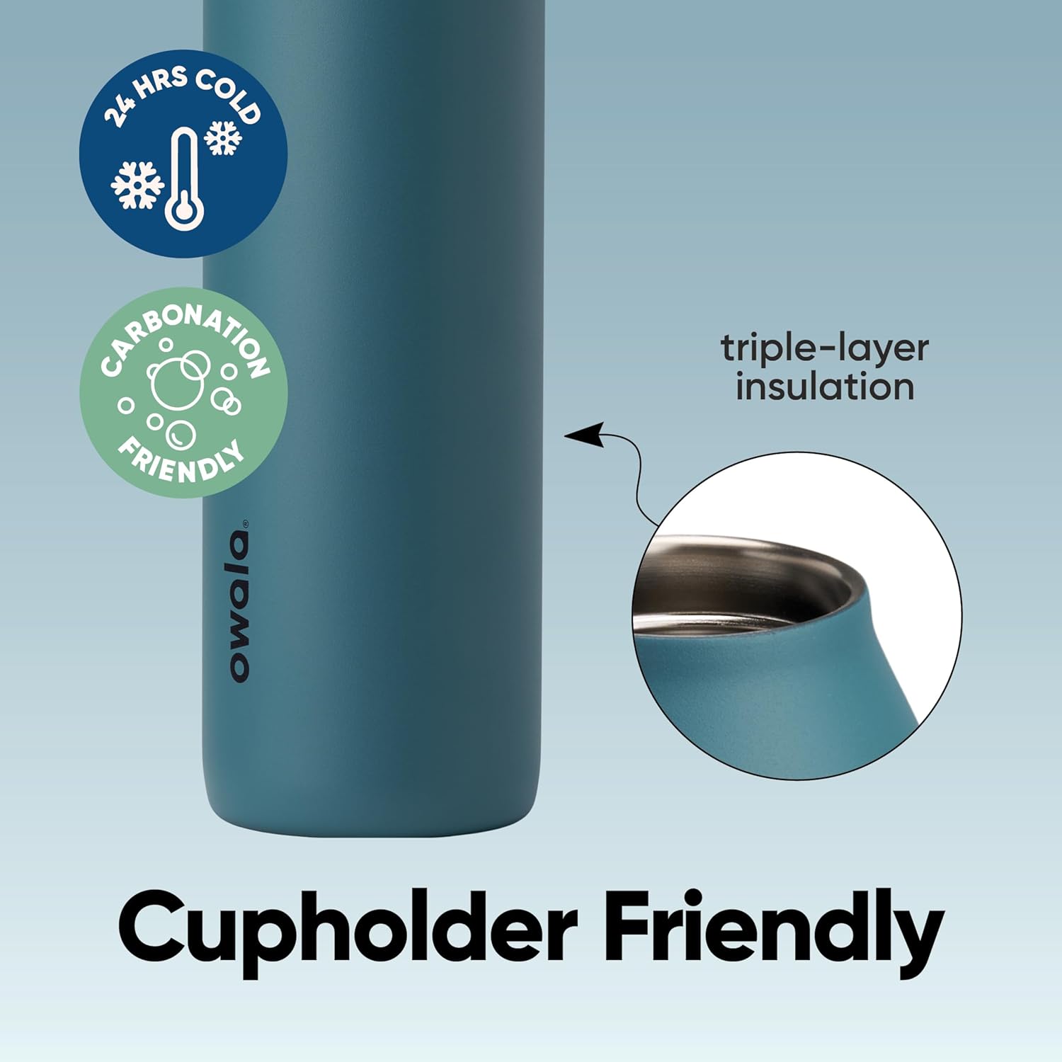 Owala FreeSip Twist Insulated Stainless Steel Water Bottle with Straw for Sports and Travel, BPA-Free, 24-oz, Denim - Image 3