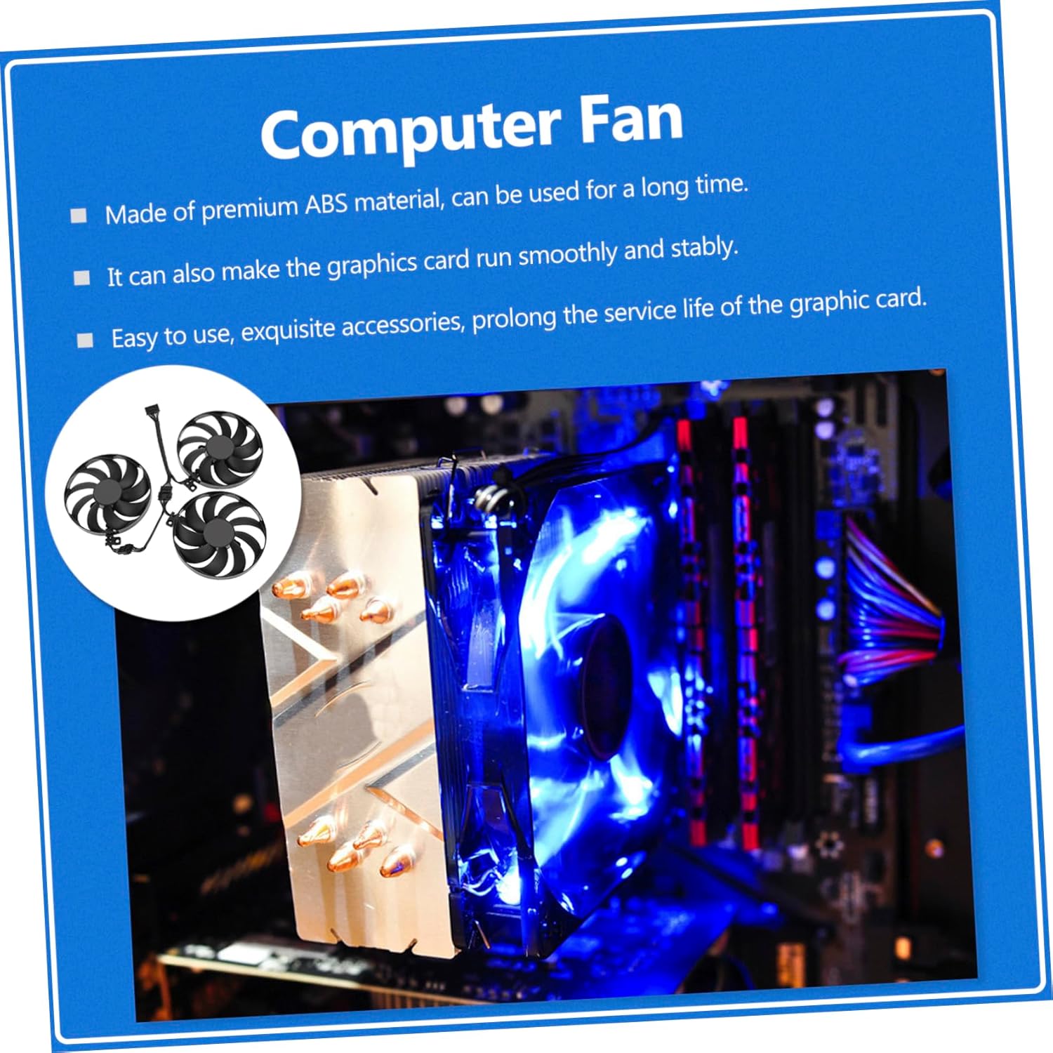 1set Gpu Air Cooler Replacement Fan for Cfud Graphic Card Cooling Compatible Ti Silent Improved Heat Dissipation