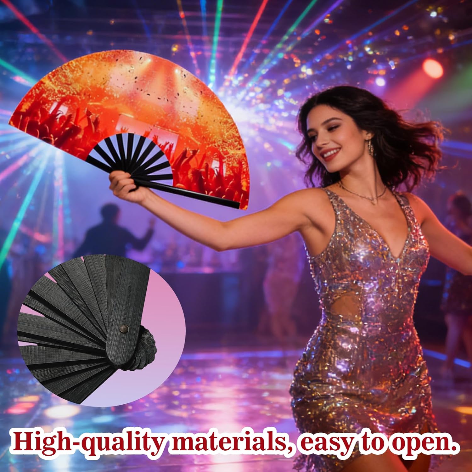 Personalized Fans for Line Dancing with Photo/Text/Logo Custom Fans for Line Dancing Trail Ride Hand Pop Fans for Wedding Dance Graduations Concert Church Party (10 pcs)