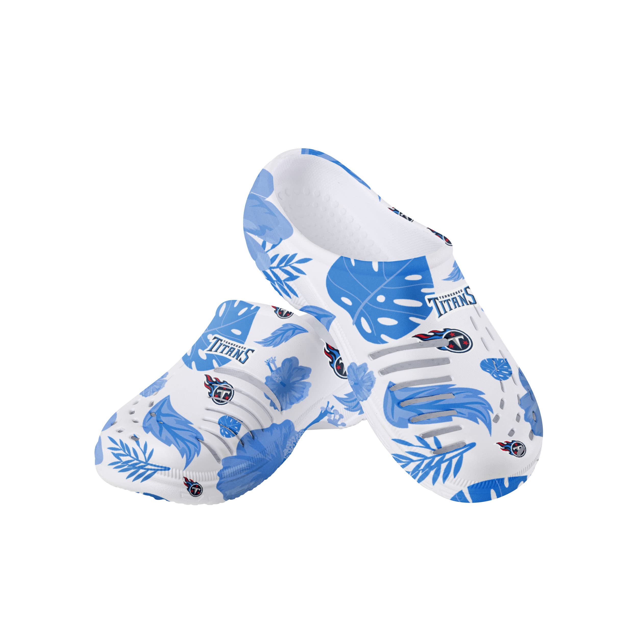FOCO Tennessee Titans NFL Womens Floral White Clog - S