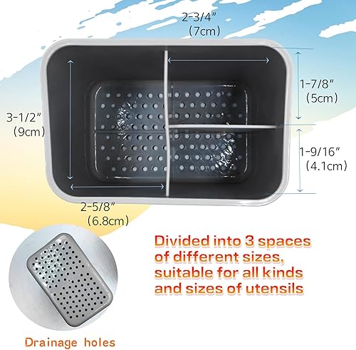 Miniatura 3 de Soporte para cepillos de cocina, organizador de secado de utensilios, cepillo de botellasoporte para esponja, organizador de encimera de fregadero