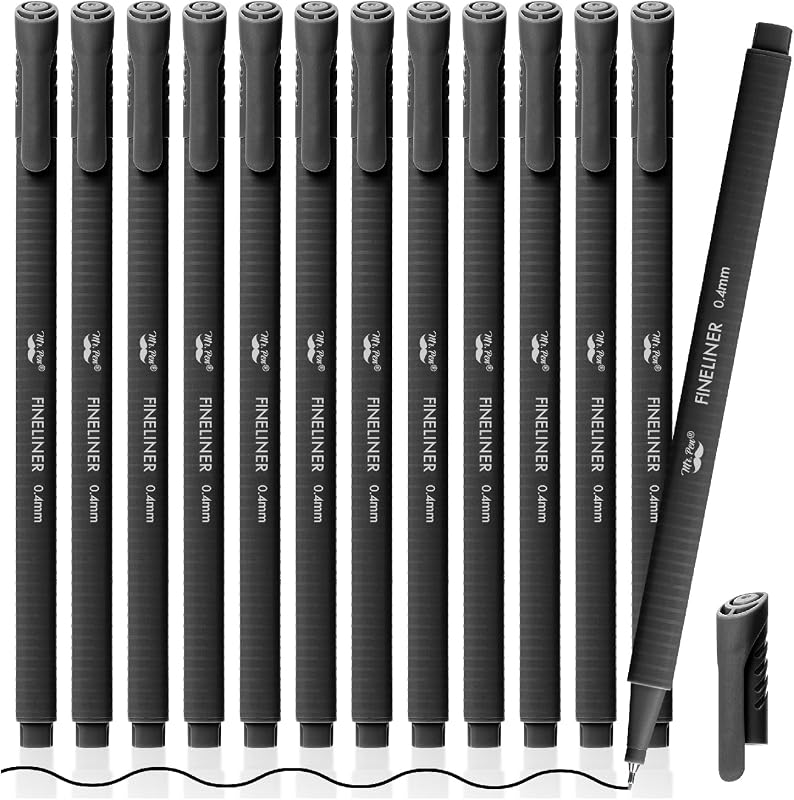 Mr. Pen- Black Fineliner Pens, 12 Pack, 0.4mm Fine Point | Smooth Bible Journaling Pens for Note-Taking, Sketching, Planning, Art Projects, Small Detailing, Fine-Ink Drawings