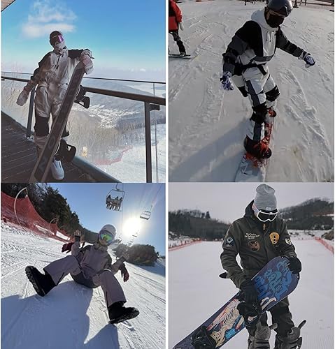Miniatura 7 de GSOU SNOW Traje de esquí de una pieza impermeable a prueba de viento, traje de nieve aislado para deportes de nieve para hombres y mujeres