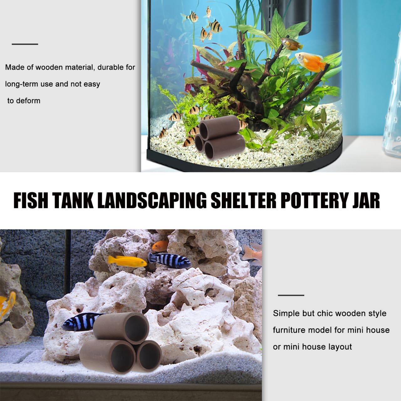 Amosfun Ceramic Clay Pot Shrimp House Aquarium Decoration Fish Tank Ornament Fish Hiding Cave for Aquatic Pets 2.8X2.83X2.76 Inches - Image 4