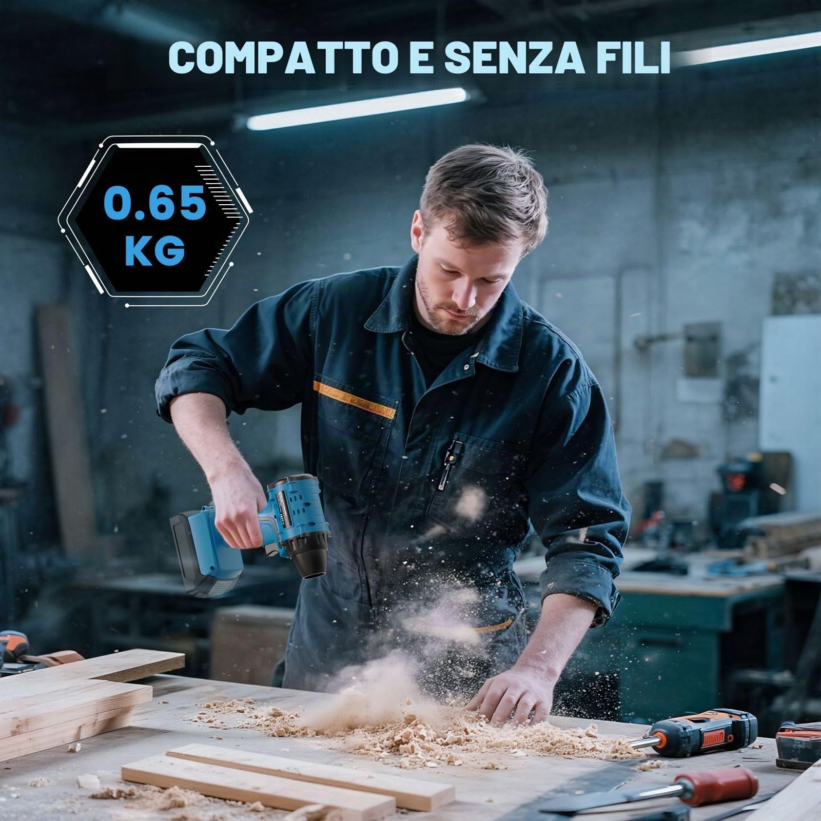Soffiatore Compatibile con Bosch 18V Professional & Core batteria, senza spazzole, ad alta velocità, soffiatore per foglie, per campeggio, pulizia e officina (batteria non inclusa)