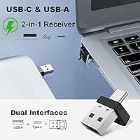 Vista 3 de Presentador remoto recargable con puntero láser verde para portátil PowerPoint, control remoto de presentación inalámbrico USB-A USB-C