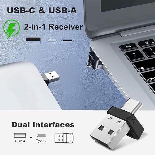 Miniatura 3 de Presentador remoto recargable con puntero láser verde para portátil PowerPoint, control remoto de presentación inalámbrico USB-A USB-C