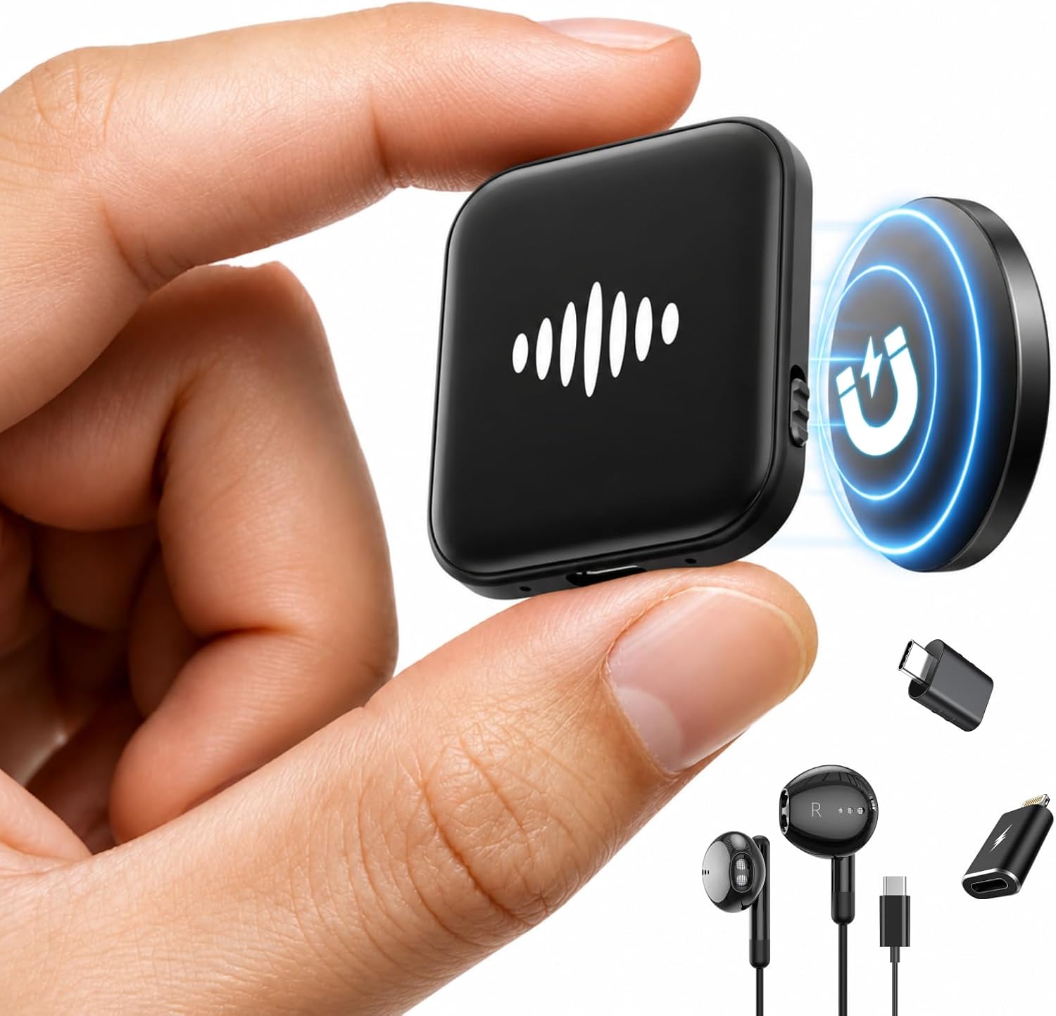 132GB (9800Hour) Digital Voice Activated Recorder, Double-Sided Magnetic Audio Recorder with Playback, USB-C Voice Recorder with AI Noise Reduction, MP3 Listening Devices, 70H Continuous for Lectures