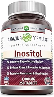 Amazing Formulas Inositol Supplement | 1000 Mg Per Serving | 250 Tablets | Non-GMO | Gluten-Free | Made in USA