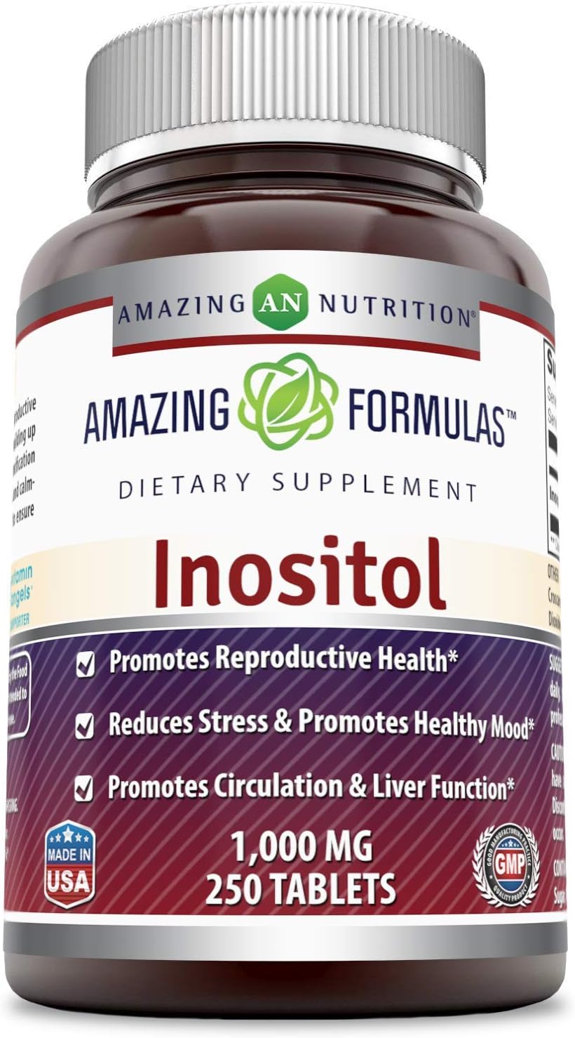 Amazing Formulas Inositol Supplement | 1000 Mg Per Serving | 250 Tablets | Non-GMO | Gluten-Free | Made in USA
