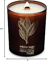 Vista 36 de Hemlock Park Vela de mecha de madera ámbar y dorada hecha a mano con cera de coco natural (estándar de 7.2 onzas, ámbar)