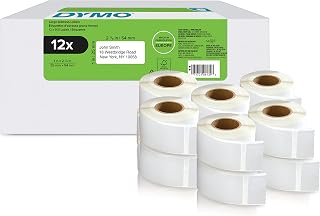 DYMO Original LabelWriter Rücksendeadressetiketten | 25mm x 54mm | 12 Rollen mit je 500 leicht ablösbaren Etiketten (6.000 Stück) | selbstklebend | Beschriftungsgerät für LabelWriter Etikettendrucker
