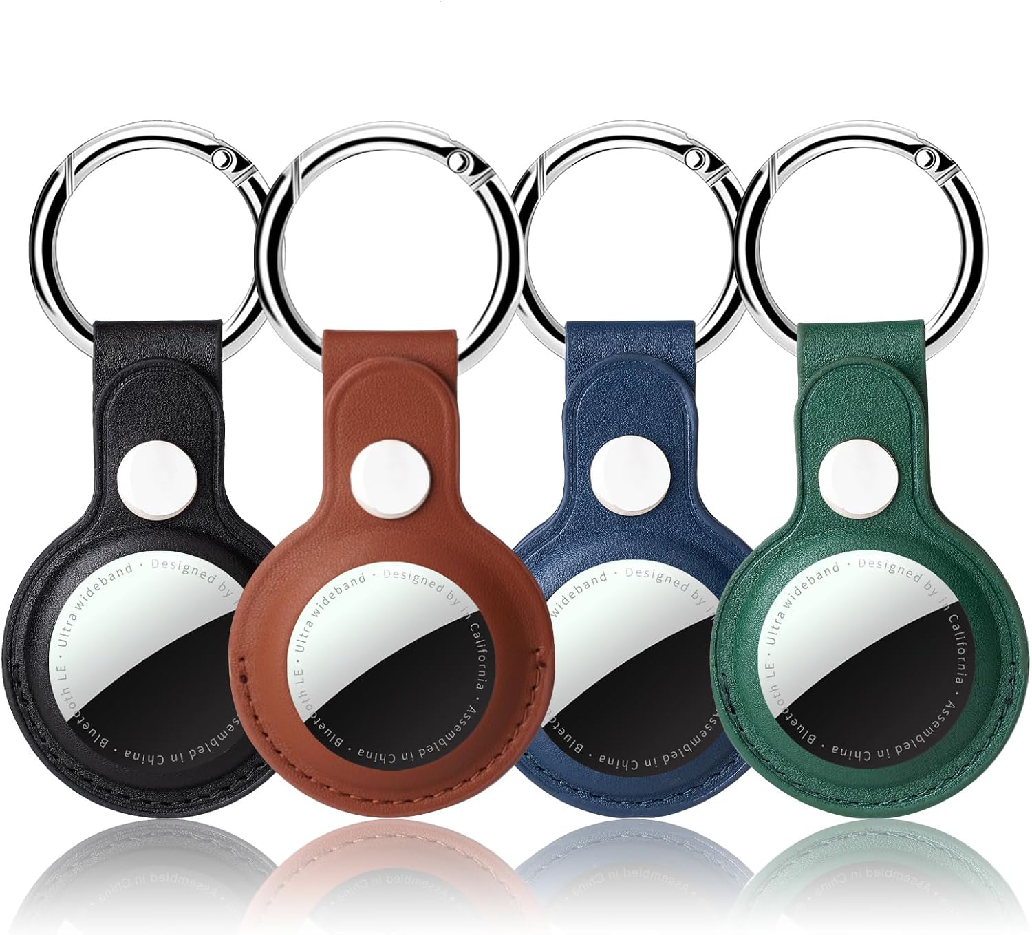 compatible with airtag holder case with keychain, 4 pack protective cases cover tags gps tracker item tag finders accessories for kids,bags,luggages?black/brown/blue/green? c-black/brown/blue/green