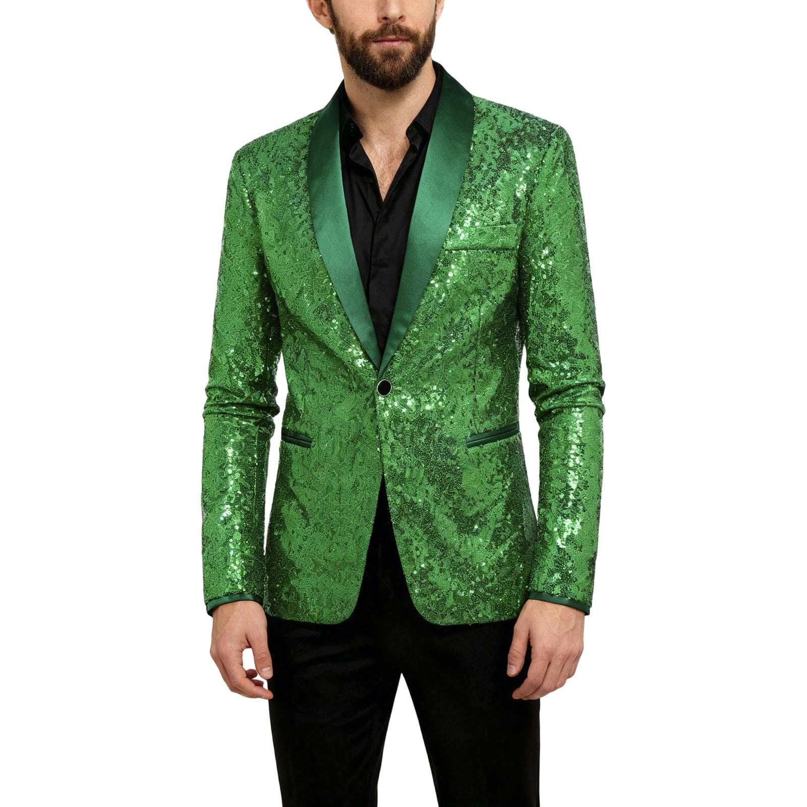 Veste Smoking pailletée pour soirée et Spectacle Costume Carnaval Homme élégant pour Mariage et événement Nocturne Veste festives fête Club Costume Carnaval Homme Smoking Brillant