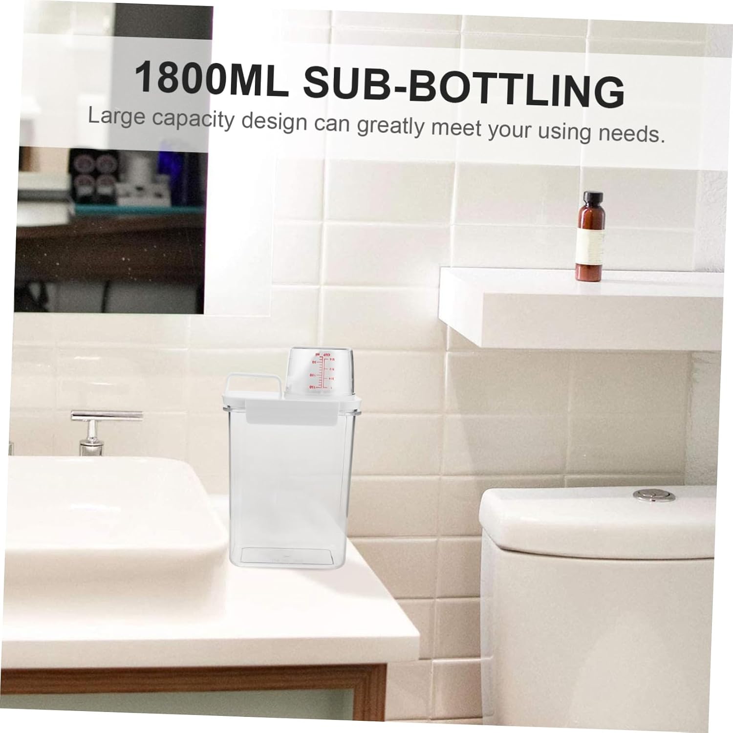 Detergent Dispenser Storage Box for Laundry Powder and Liquid 1800ml image 3