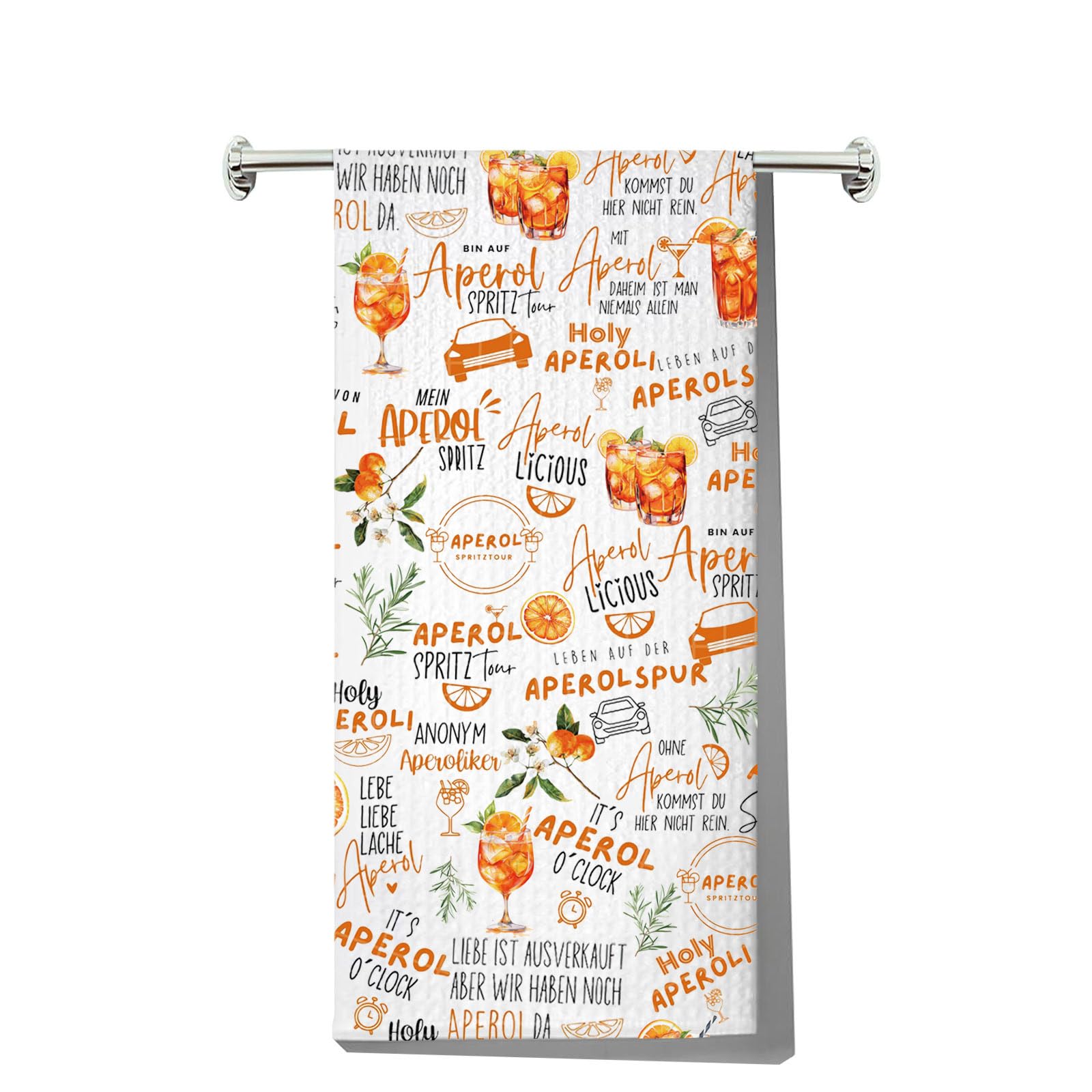 MYSOMY Aperol Spritz Kitchen Towel Aperol Spritz Themed Gifts Aperol Spritz Dish Towel Italian Aperol Spritz Gifts Aperol Spritz Tea Towel (Aperol kt UK)