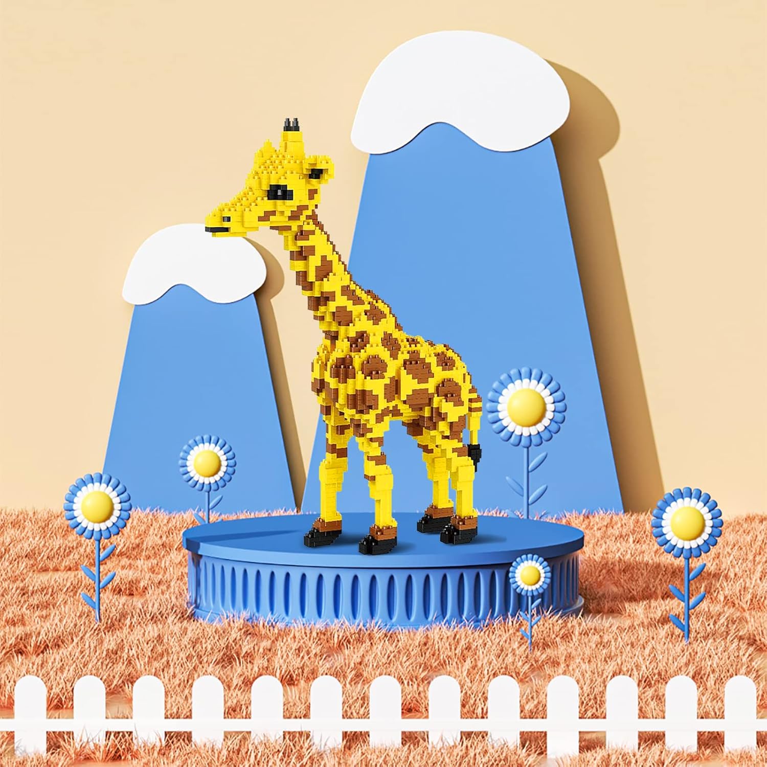 Larcele Micro Building Blocks Set, DIY Mini 3D Building Toy Bricks,1138 Pieces KLJM-08 (Giraffe)