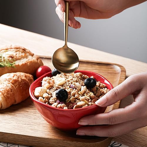 Miniatura 10 de Vicrays Juego de cuencos pequeños de cerámica para postre, 10 onzas, juego de 6, aptos para microondas, horno y lavavajillas, para arroz, helado,