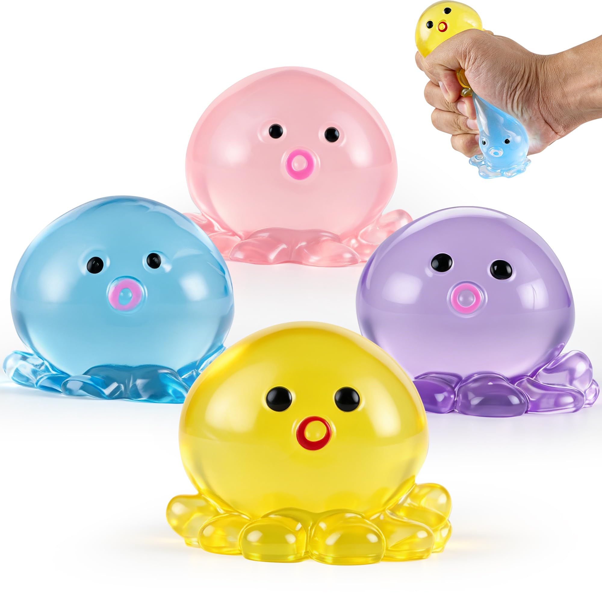 View 1 of 1 Pack Octopus Stress Ball for Adults Kids, Slow Rising Squishy, Stress Relief Fidget Toy, Cute Squeeze Ball for Party Favors/Squeeze Toys Taba Squishy for Classroom Prize Gifts