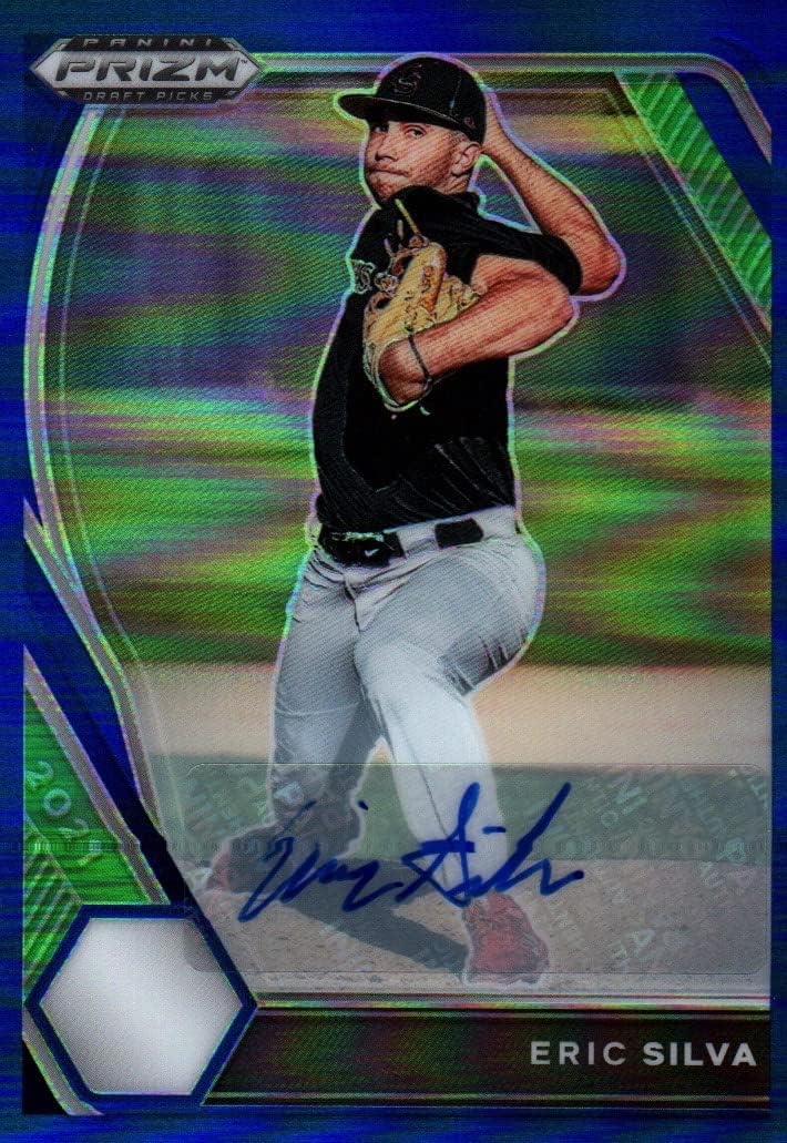 Eric Silva Autographed & Serial Numbered 78/99 Panini Prizm Collectible Baseball Card - 2021 Panini Blue Prizm Draft Picks Baseball Card #PDP115 (JSerra Catholic High School) Free Shipping & Tracking