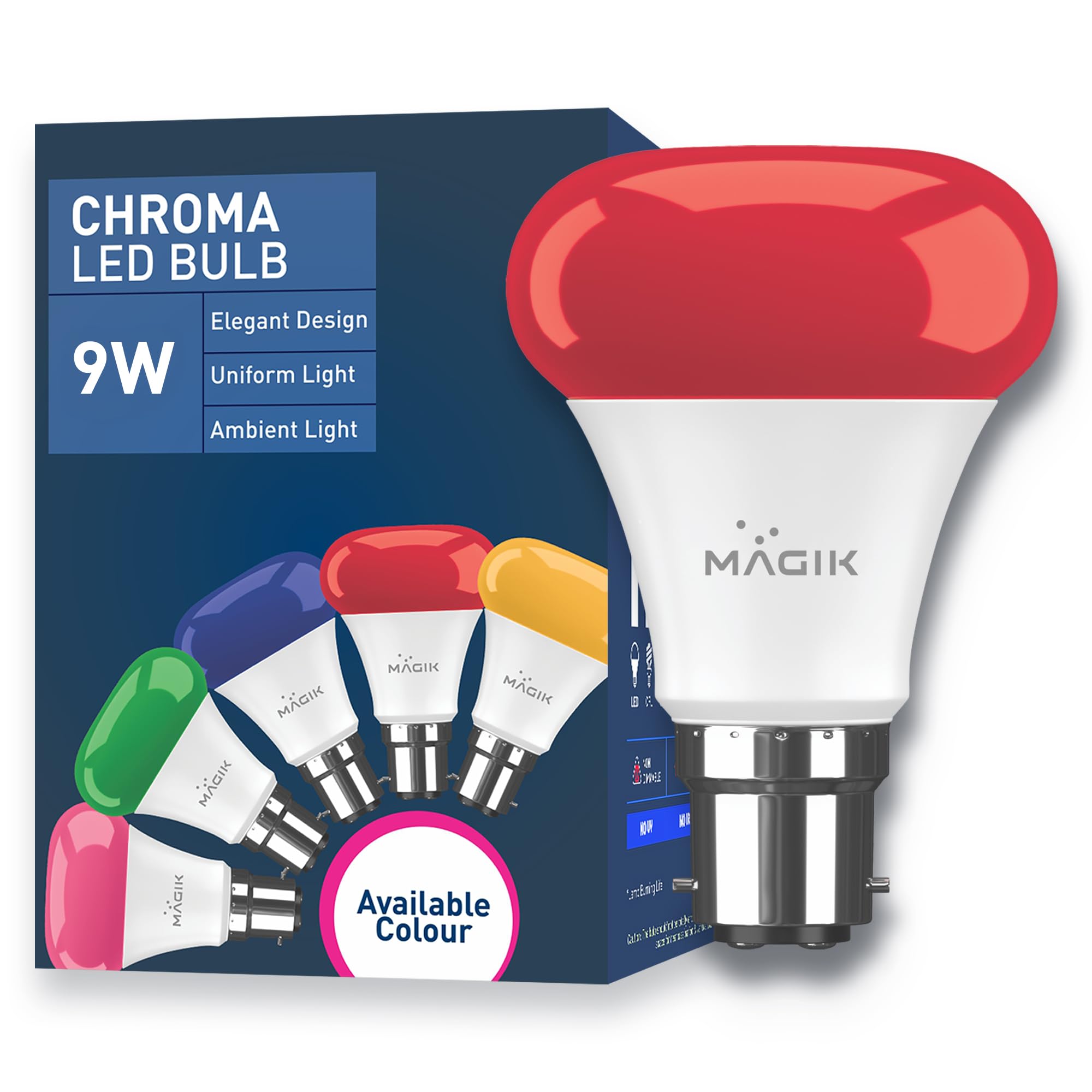 MAGIK Chroma Red LED Bulb - Vibrant Festive Lighting -1