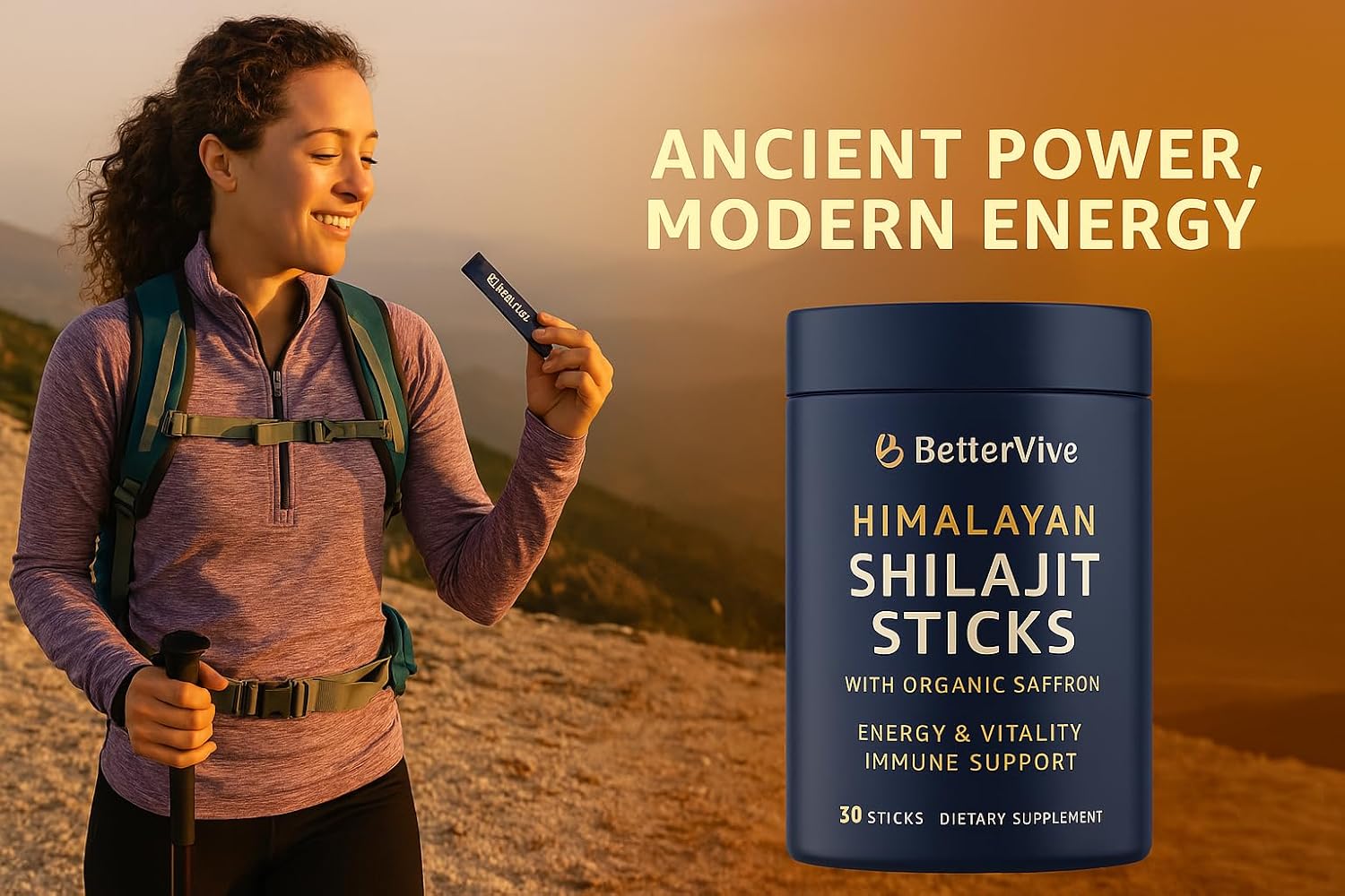​Himalayan Shilajit Honey Sticks with Organic Saffron – 30 Easy-to-Use Sticks for Natural Energy Boost, Immune Support, and Vitality – Rich in 85+ Trace Minerals and 75%+ Fulvic Acid
