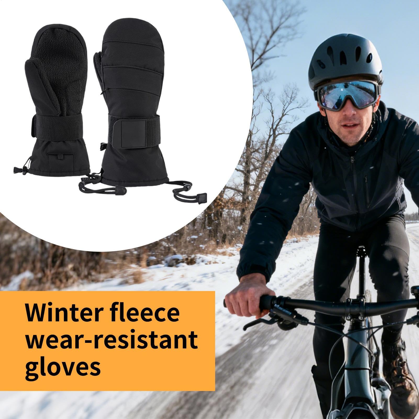 Guantes de esquí, guantes térmicos para pantalla táctil, con protector de muñeca, guantes de snowboard con forro polar, para hombres, motocicleta, esquí, nieve, ciclismo, snowboard