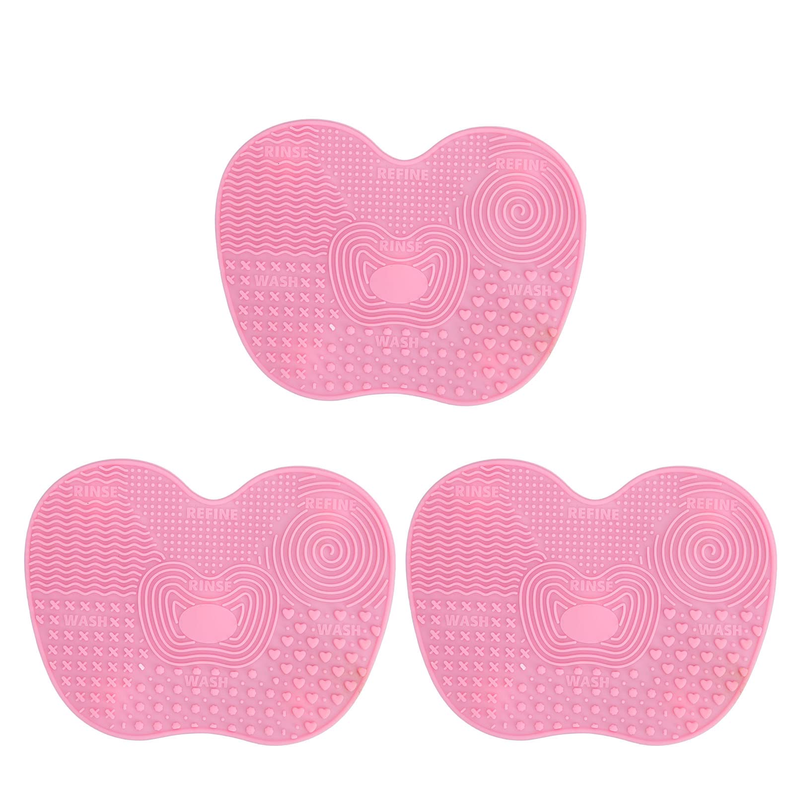 3PCS Makeup Brush Cleaning Mat, Silicone Foldable Makeup Mat Makeup Brushes Cleaner with 5 Suction Cups for Clean Makeup Brushes