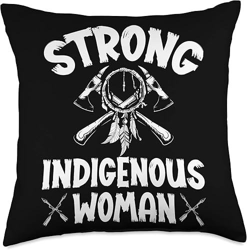 Pride Nativ American Indigenous Fearless Strong Indigenous Woman Native American Throw Pillow, 18x18, Multicolor disponible en Yaxa Costa Rica