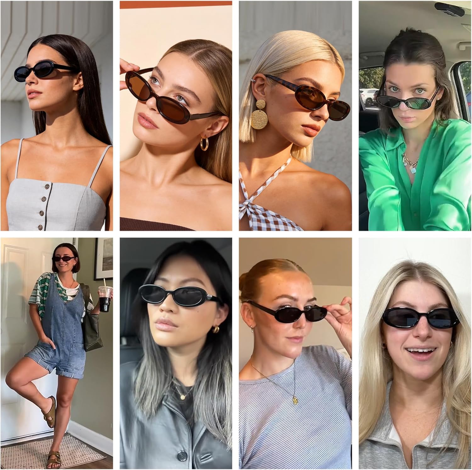 DANAMY Okulary przeciwsłoneczne damskie retro owalne okulary przeciwsłoneczne dla kobiet mężczyzn moda małe owalne okulary przeciwsłoneczne lata 90-te vintage okulary do jazdy