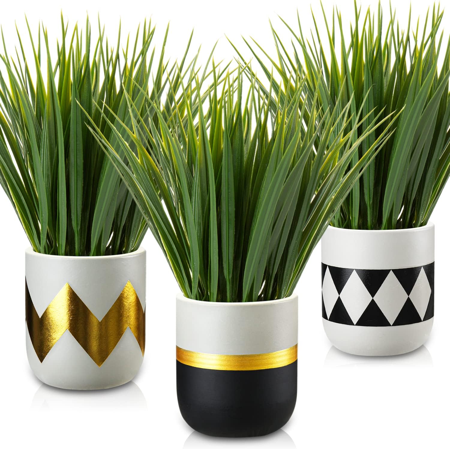 Artificial Plants Small Faux Plant Decor 3Pcs Fake Potted