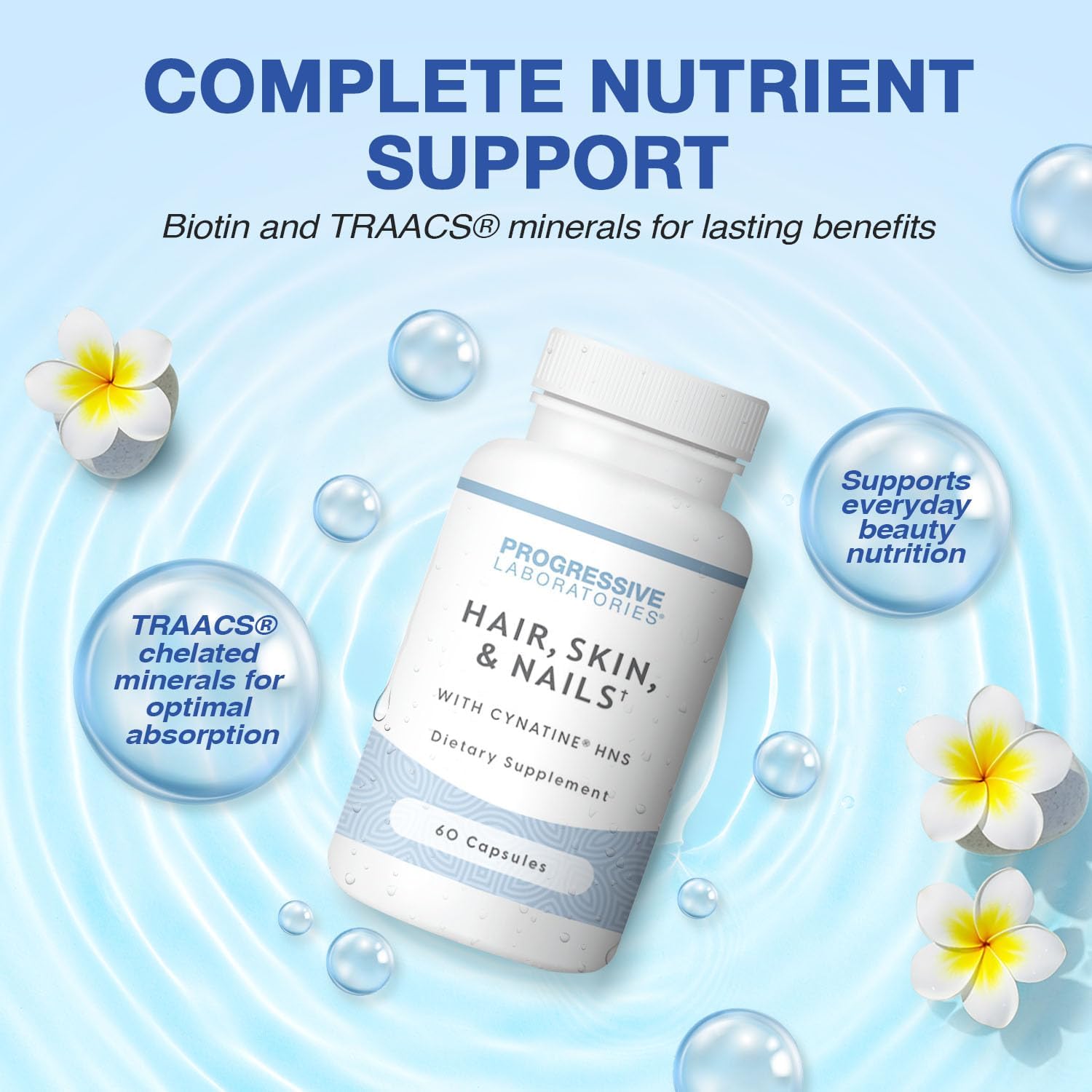 Hair, Skin & Nails Supplement – Dietary Supplements with Keratin (Cynatine HNS), Bamboo Silica, Biotin & TRAACS Minerals – Supports Strong Hair, Smooth Skin & Resilient Nails – 60 Vegetable Capsules - Image 7