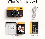 KODAK Mini Shot 2 Retro 2x3 Instant Camera, Photo Printer, 38 Sheet, White | Bluetooth, iPhone & Android Smartphone Compatible, 13MP Camera, Retake Before Printing, Water, Fingerprint & Fade Resistant