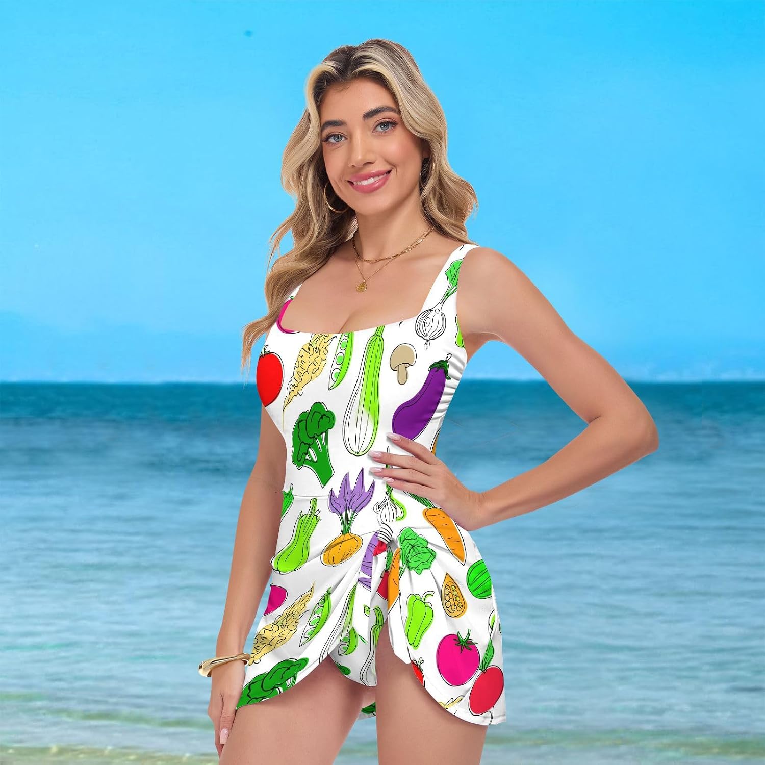 Vegetables Women's One Piece Swimsuits Tummy Control Bathing Suits S A2302526
