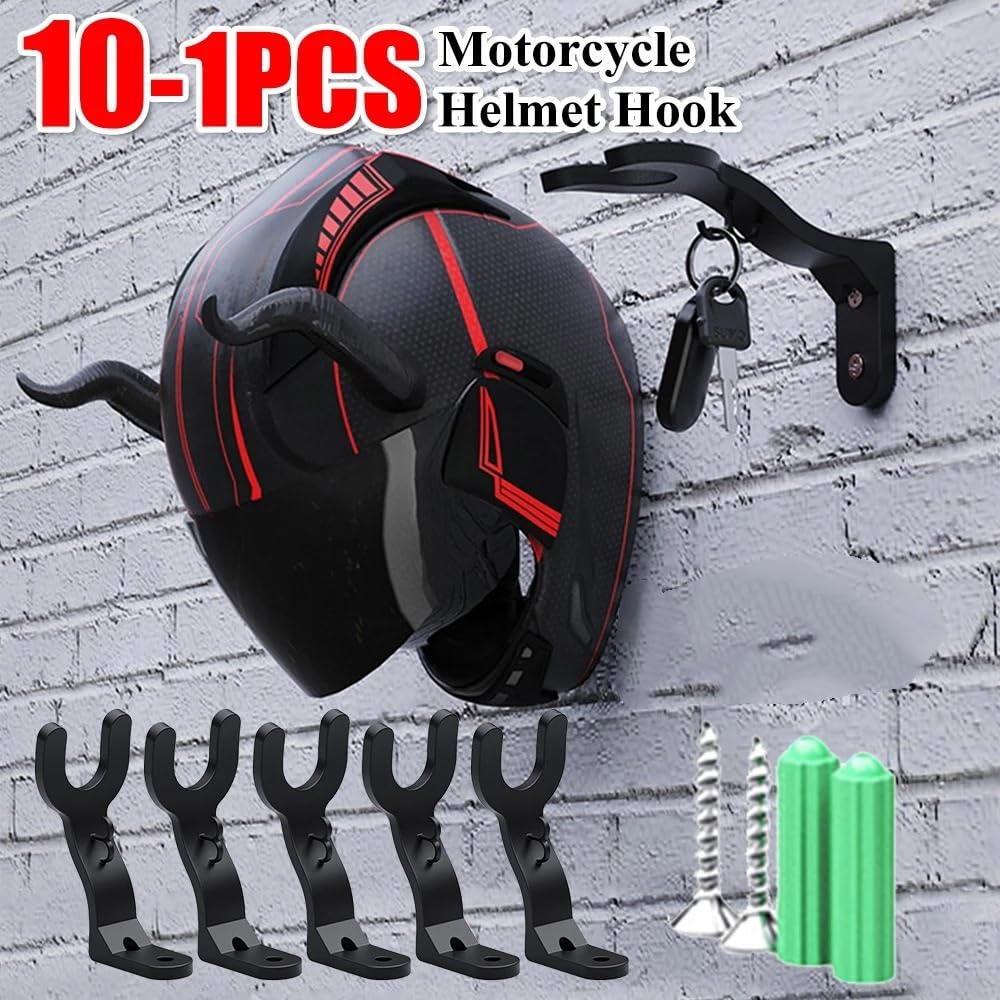 Helmhalterung Wand 10-1 PCS Motorradhelm-Hakenständer Mehrzweck-Hakenaufhänger Home Gepäckjackenhalter Küchenschrank Regal Wandhalterung Haken