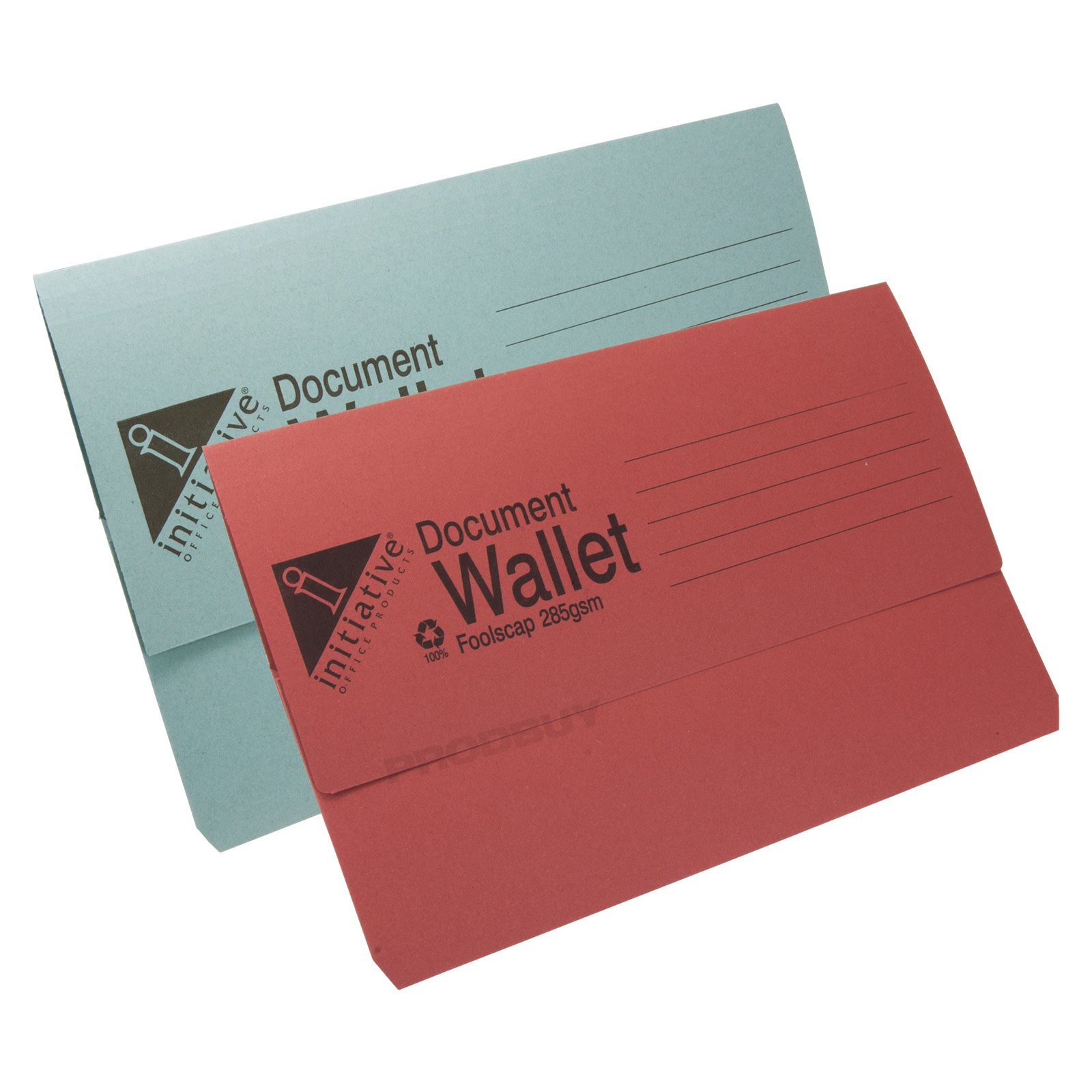 25 x 285gsm Foolscap Premium Document Wallets A4 Paper Storage Files Folders (Red & Blue)
