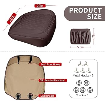 Amazon.com: 2 Pack Leather Front Car Seat Cover Bottom Car