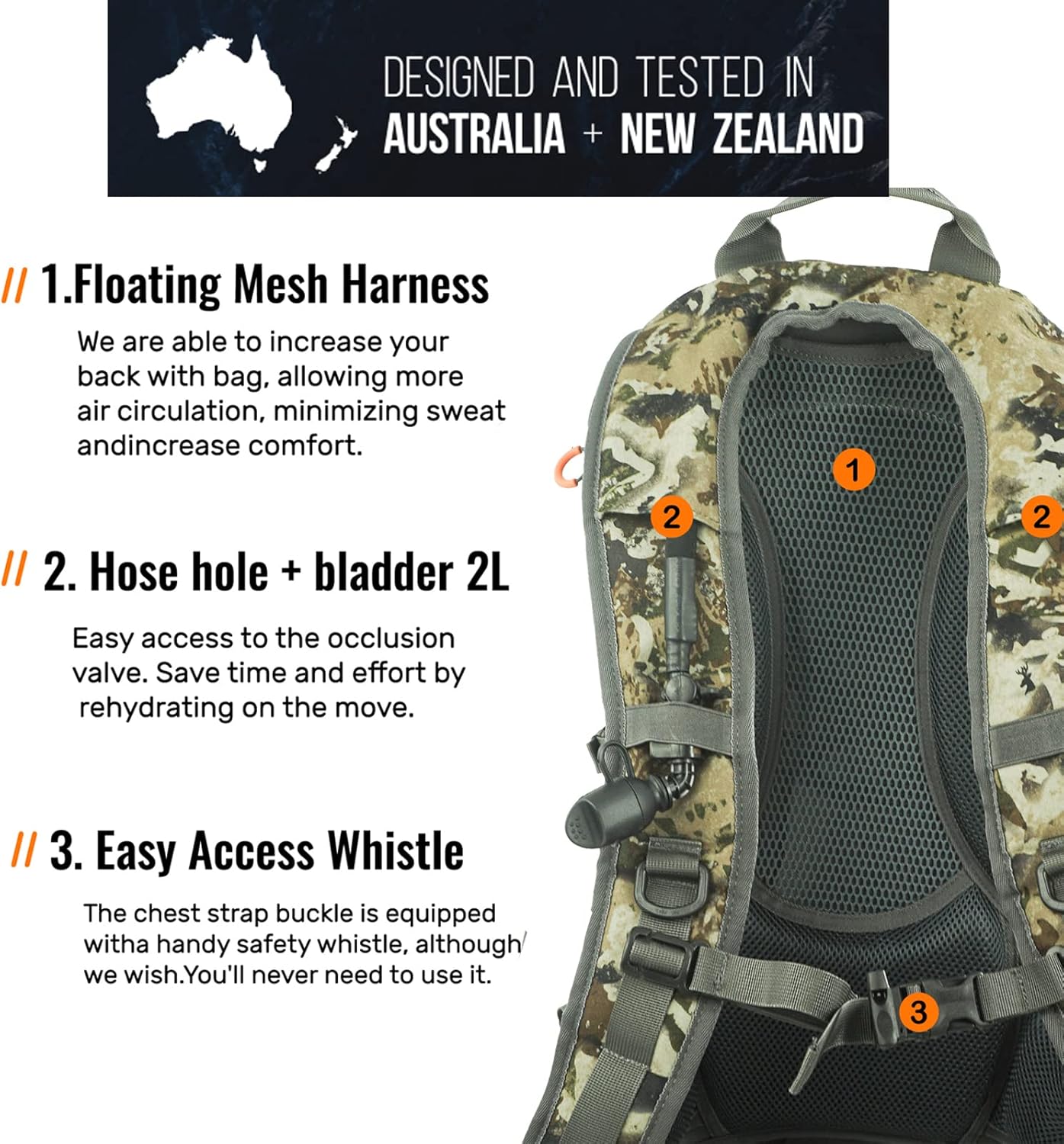 SPIKA Camo Hunting Backpack Tactical Military Bags Waterproof Daypack