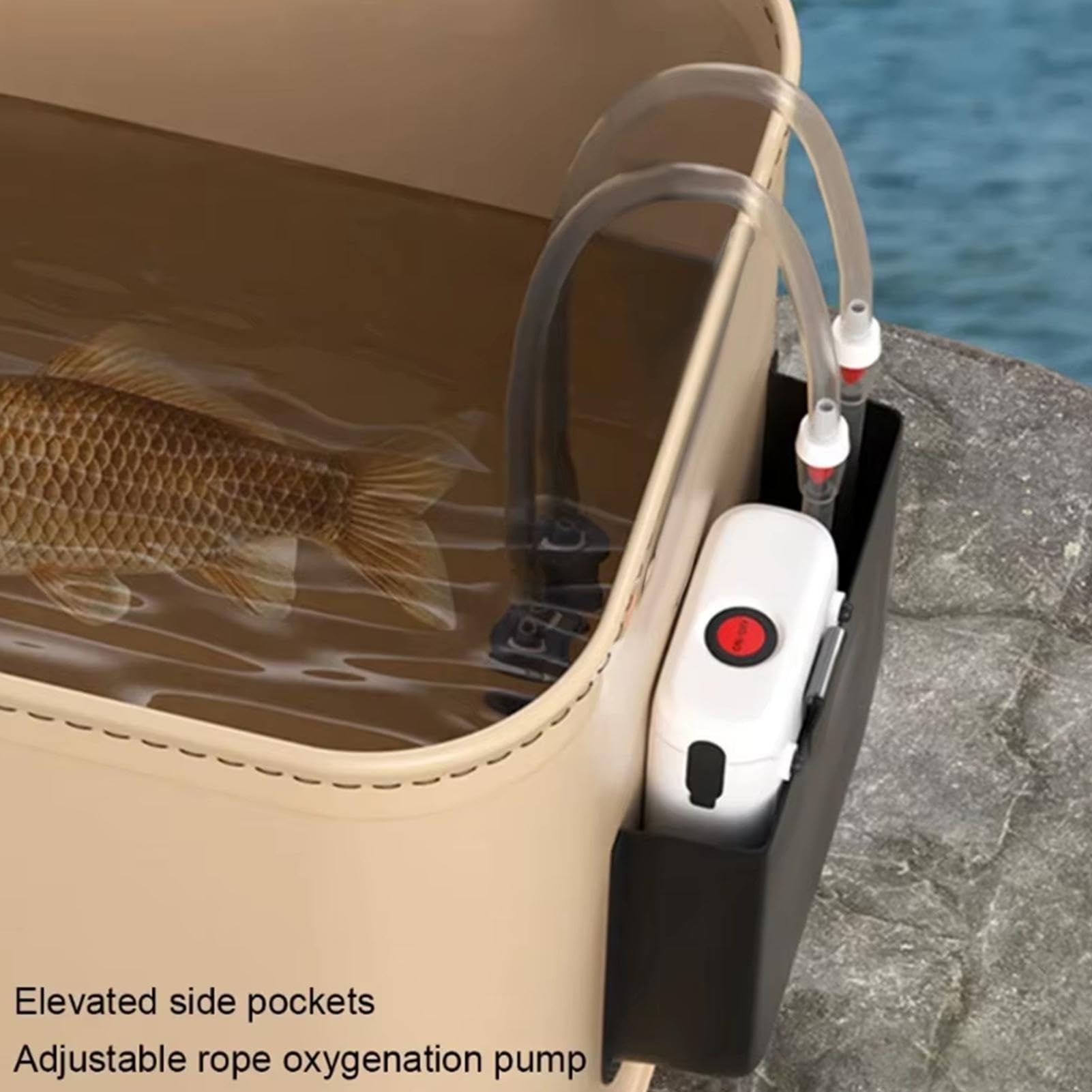 Genérico Secchio porta esca da pesca, pieghevole, da 13 litri, con manico, secchio da campeggio, per fiume, acqua salata, lago, piscina, all'aperto, campeggio, spiaggia, giardino e cortile posteriore