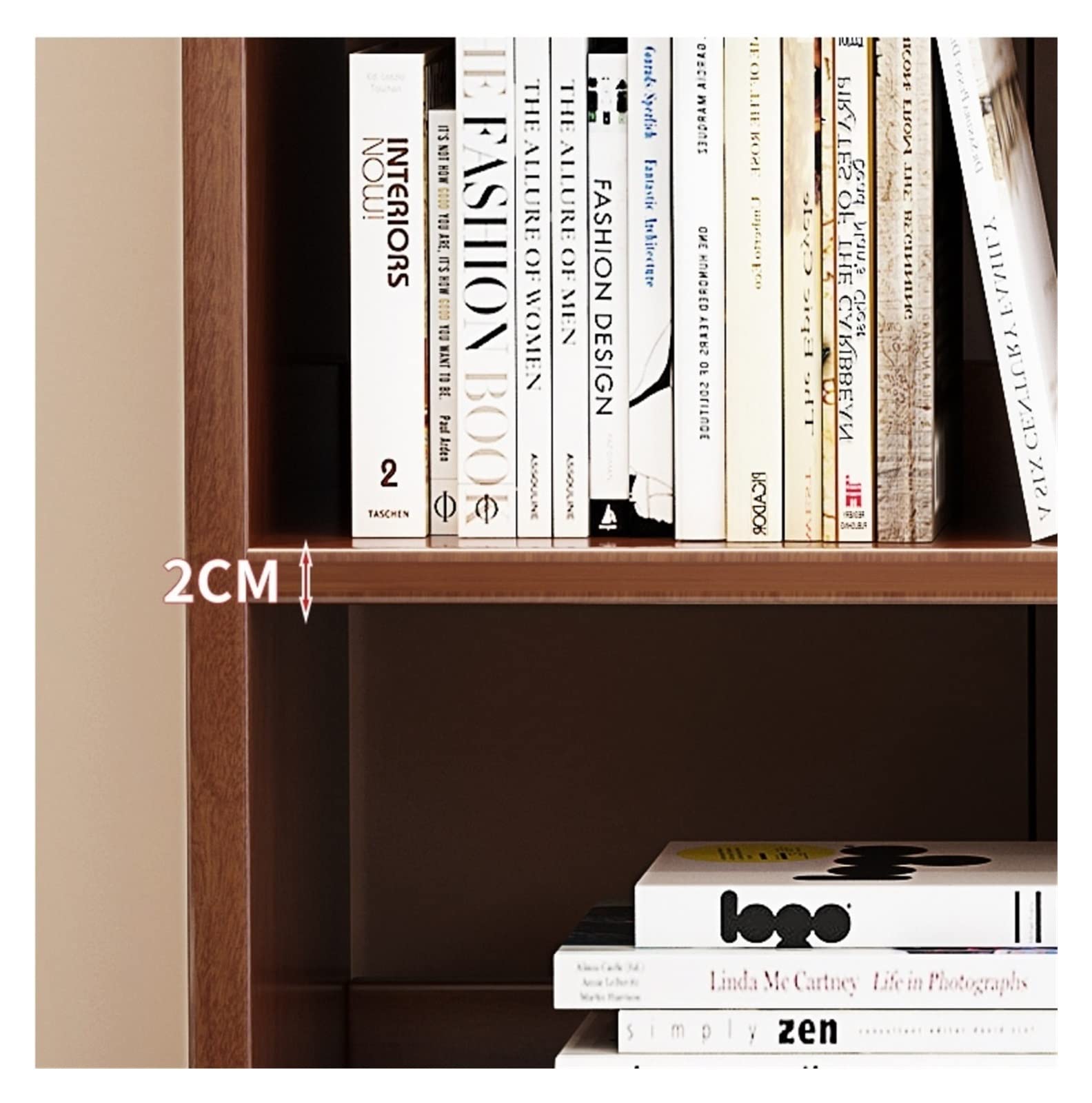 KIRANDY Solid Wood Bookshelf, Simple Shelf Against The Wall