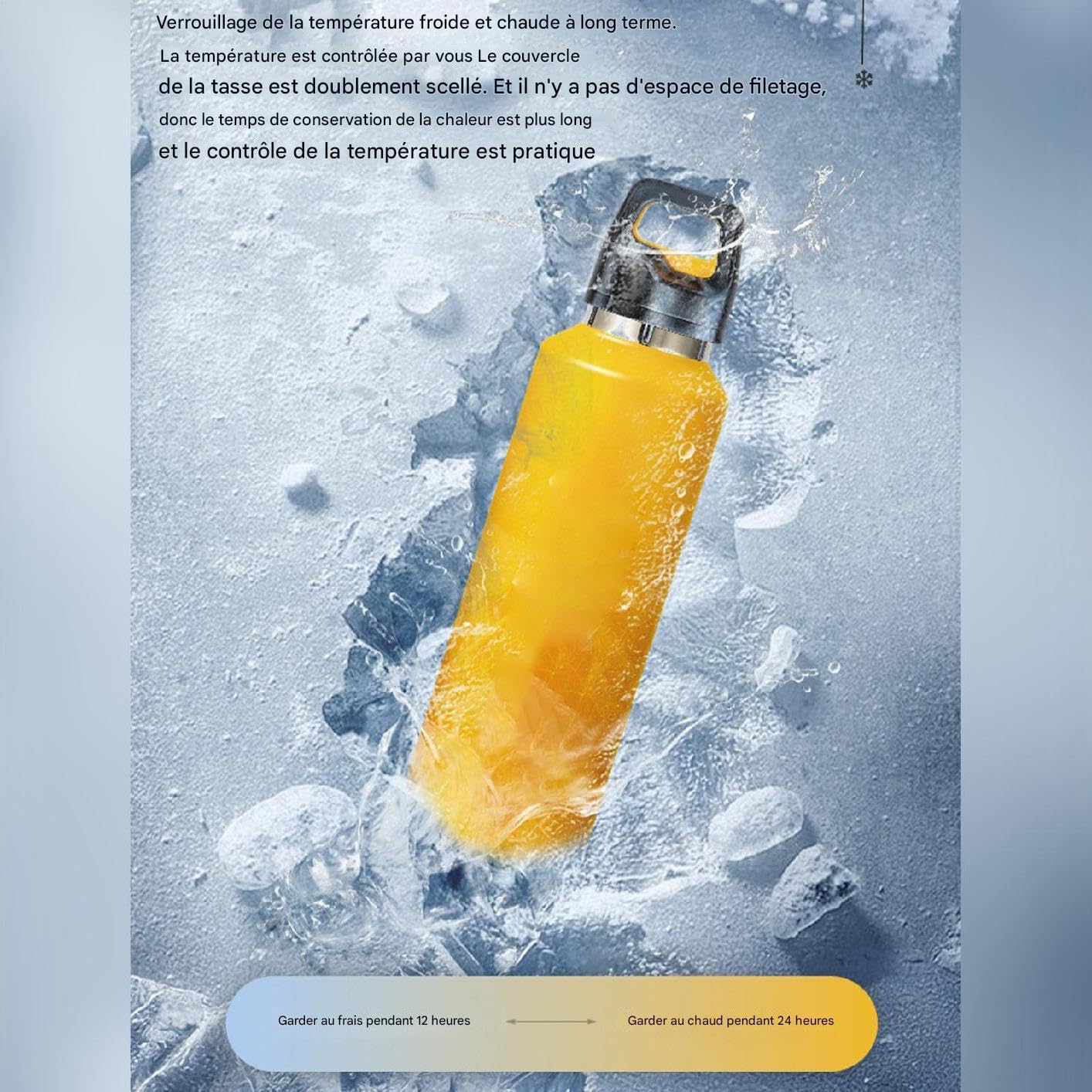Borraccia in Metallo 600ml Acciaio Inossidabile con Apertura Facile | Borraccia Termica Isolata per Bevande per Sport Viaggio Ciclismo Escursionismo Ufficio Casa Palestra Tè Caffè Latte