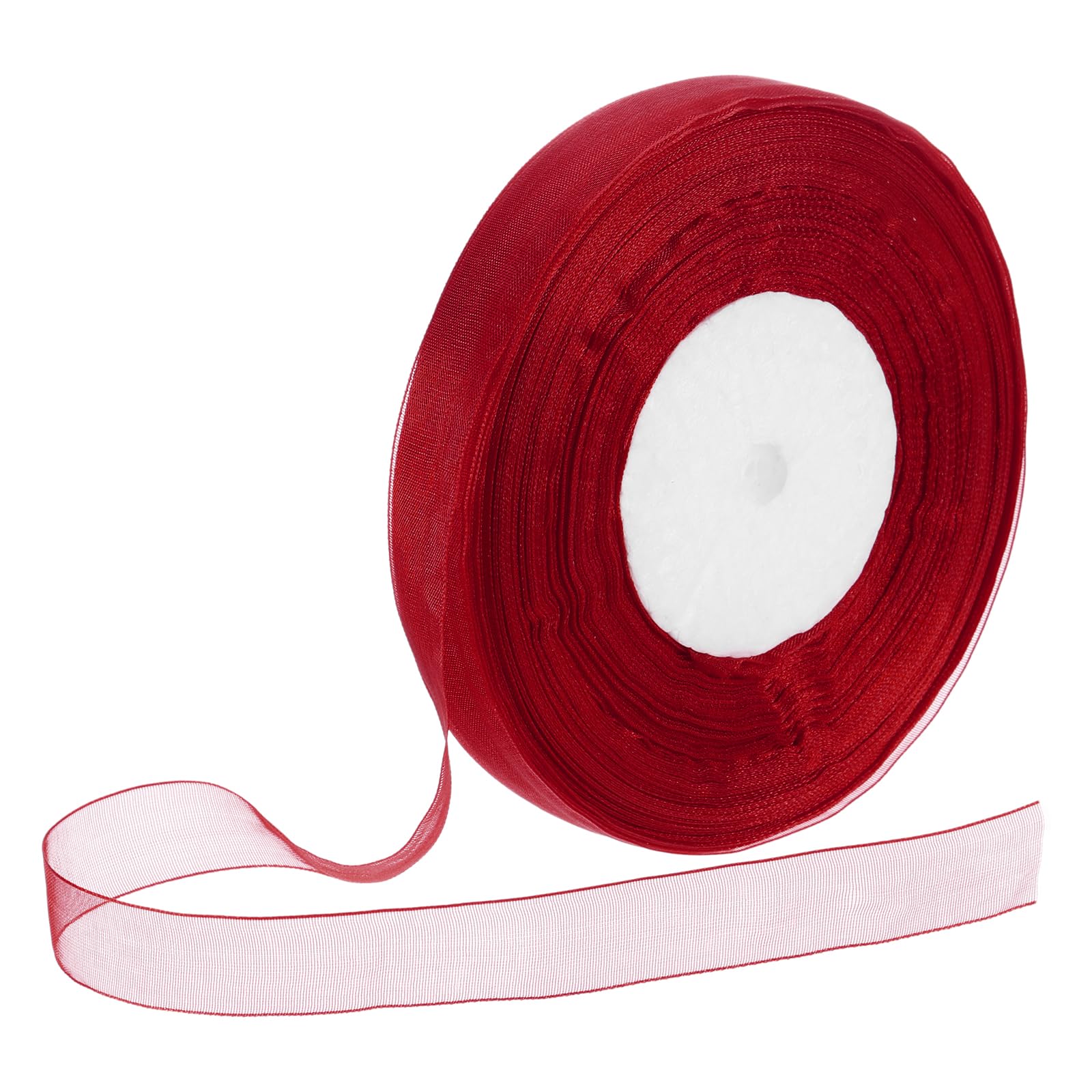 Snapklik.com : 100 Yards Organza Ribbon 5/8 Inch Burgundy Color Chiffon ...
